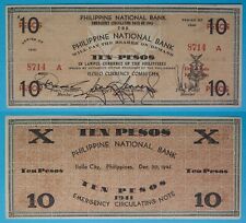 1941 Philippines ~ Iloilo 10 Pesos ~ HAND SIGNED ~ WWII Emergency ~ ILO-108? picture