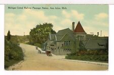 1910 - Michigan Central Passenger Station, Ann Arbor, MI Postcard Lot of 2 picture