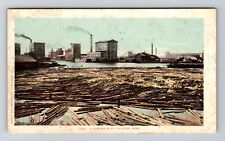 Duluth MN-Minnesota, A Lumber Raft Vintage Souvenir Postcard picture