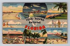 FL-Florida, General Greetings, Vintage Beach Scenes, c1935 Vintage Postcard picture