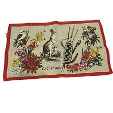 Vintage Australia Under Linen Decorative Cloth Tea Towel Linen Souvenir picture