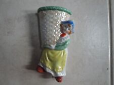 Vintage Japan Made Dutch Girl Ceramic Wall Pocket From A Large Collection  picture