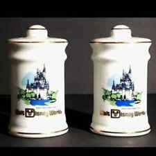 Vintage Walt Disney World Cinderella Castle Ceramic Salt & Pepper Shakers Japan picture