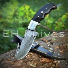 CUSTOM HAND FORGED Damascus Steel Hunting GUTHOOK SKINNER Knife WOOD HANDLE 3500 picture