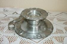 VINTAGE HAGNESS PEWTER CHAMBERSTICK CANDLE HOLDER NORWAY STAMPED DESIGNS picture