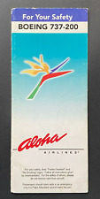 Aloha Airlines Boeing 737-200 Safety Card - 9/07 picture