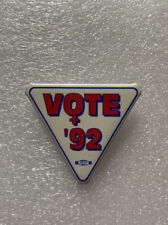 1992 Pin VOTE '92 Triangle Shape Pinback Button Political Female Symbol 2x2x2