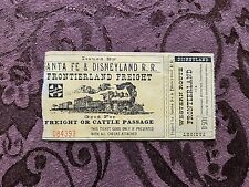 1955 Opening Year Santa Fe & Disneyland R.R Admission Train Ticket Low Number picture