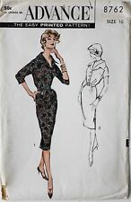 Advance 8762 Vintage Misses Dress Sewing Pattern Sz 16 FF picture