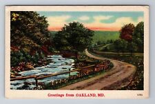 Oakland MD- Maryland, General Scenic Greetings, Antique, Vintage c1946 Postcard picture