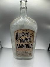 Antique Paper Label Poison High Test Ammonia Bottle Toilet Laundry Bath Harris  picture
