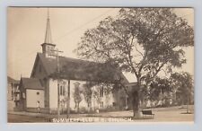Postcard RPPC Summerfield Methodist Episcopal M E Church Bench Tree picture