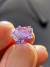 Rare  1.3g Exquisite multi-layer purple window cubic fluorite mineral crystal picture