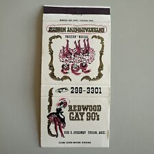 Vintage 1960s Redwood Gay 90’s Burlesque Tucson AZ Matchbook Cover picture
