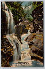 c1940s Linen Rainbow Falls Watkins Glen New York Finger Lakes Vintage Postcard picture