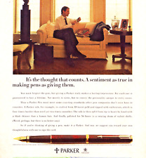1989 Parker Pens, The Thought That Counts, Vtg Magazine Print Ad READ picture