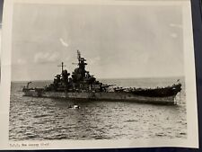 Original Vintage Print WWII Era Photograph Of New Jersey BB-62 Battleship picture
