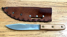 VINTAGE CVA (MARKED) KIT KNIFE AND LEATHER SHEATH - (Connecticut Valley Arms) - picture
