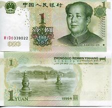 PRC China Chinese 1999 1 One Yuan Mao Zedong Renminbi Communist Banknote UNC picture