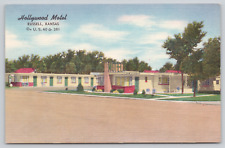Postcard Russell, Kansas, Ks, 1945, Hollywood Motel, Linen A709 picture