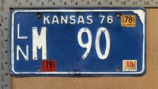 1980 Kansas license plate LN M 90 YOM DMV Linn TWO DIGIT low number 14984 picture