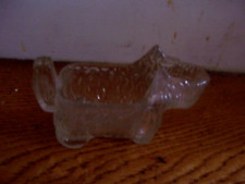 Vintage Scottie Dog Clear Glass Creamer Milk Pitcher Post Cereal 1930s LE Smith? picture