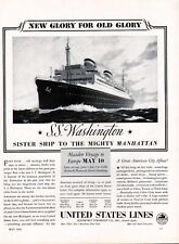 1933 UNITED STATES STEAMSHIP SS WASHINGTON MANHATTAN CRUISE TRAVEL AD 6302 picture