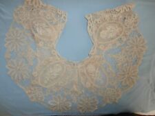 LARGE HANDMADE ANTIQUE VICTORIAN ADULT SIZE LACE COLLAR 19TH CENTURY picture