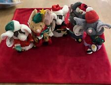 1992 Gemmy Industries Dancing Animated SANTA CHRISTMAS Mouse Set Of 5 Collection picture