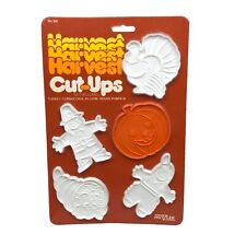 NEW Vintage Hutzler Plastic Cookie Cutters Set Thanksgiving Fall Harvest 1986 picture
