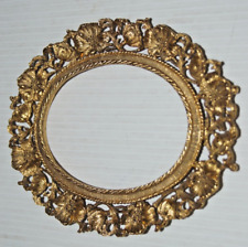 VTG Matson Small Oval Photo Frame Gold Gilt Floral No Easel/No Glass DIY Project picture