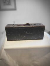 WWI M1917A1 Machine Gun Wood Ammunition Ammo Box Dovetailed Leather Handle WW1 picture