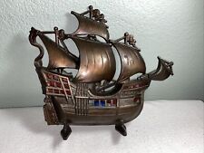 Vintage Cast Iron Ship Lamp Nautical Old Heavy New Plug Tested Ind Design 1930 picture