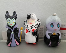 Hallmark Disney Villains Maleficent Ursula Cruella Decoupage Ornament Set of 3 picture