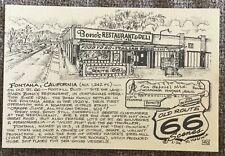 Old Route 66 R. Waldmire postcard #40-Fontana, California. Bono's Restaurant. picture
