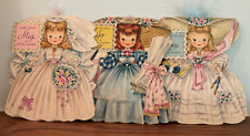 Lot of 3 VTG Hallmark Little Women CARDS Jo, Amy, Meg 1940s picture