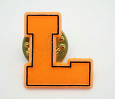 L Letter l Uppercase Orange Vintage Lapel Pin  picture