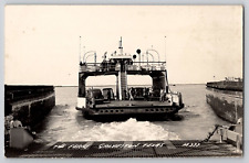 Galveston Texas TX Ferry Car Passengers Dog RPPC Photo Postcard 1930-40's picture