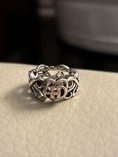 Harley Davidson Stamped Women Sz 6 HD in Heart 925 sterling silver ring picture