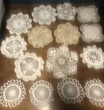 Vintage 15 Piece Crafters Lot Of Beautiful Lace Doilies Assorted Patterns & Sets picture