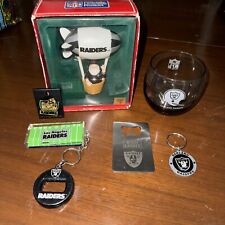 Vintage Oakland Raiders Lot, X-Mas Ornament, Glass, 1992 Looney Tunes Pin & More picture