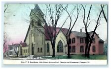 1909 Oak Evangelical Church and Parsonage Freeport Illinois IL Postcard picture