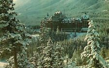 Banff Springs Hotel Banff Alberta Canada Unique Winter CAN Vintage Postcard 1980 picture