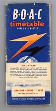 BOAC AIRLINE TIMETABLE AUGUST 1957 ROUTE MAP B.O.A.C. SPEEDBIRD picture