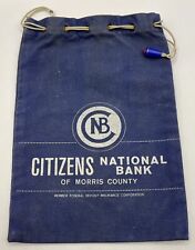 Citizens National Bank Morris County Vintage Cloth Drawstring Bank Bag picture