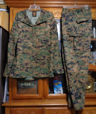 USMC MARPAT Uniform WOODLAND SET Combat Shirt Pant LARGE REGULAR  ISSUED  SET picture