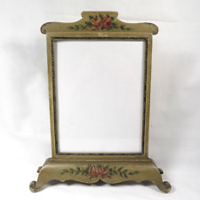 Antique Hand Painted Tabletop Picture Frame Rose Flowers Circa 1900 Wood picture