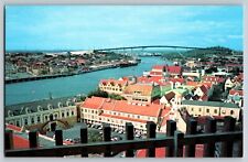 Birds Eye View Entrance To Harbor Of Willemstad Fort Amsterdam Curacao Postcard picture