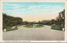 Lithograph * Lincoln Nebraska Entrance to Antelope Parl 1920s picture