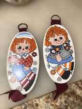 Vintage Raggedy Ann N Andy Wall Plaques Oval picture